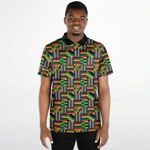 Kente Fabric- African Print Polo Shirt - Akwaaba