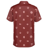 Adinkra Symbols - AFRICAN PRINT POLO SHIRT - Red