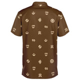 Adinkra Symbols - AFRICAN PRINT POLO SHIRT - Brown