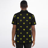 Adinkra Symbols - AFRICAN PRINT POLO SHIRT - BlackYellow