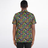 KENTE FABRIC - AFRICAN PRINT - Blade Collar Polo Shirt  -Akwaaba