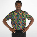 KENTE FABRIC - AFRICAN PRINT - Blade Collar Polo Shirt  -Akwaaba