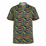 KENTE FABRIC - AFRICAN PRINT - Blade Collar Polo Shirt  -Akwaaba