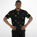 Adinkra Symbols - AFRICAN PRINT POLO SHIRT - BlackwithColor