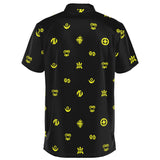 Adinkra Symbols - AFRICAN PRINT POLO SHIRT - BlackYellow