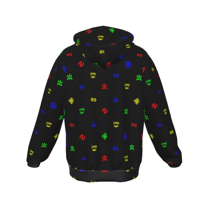 UNISEX ZIP-UP HOODIES - ADINKRA AFRICAN SYMBOLS Collection (Multi-Color)