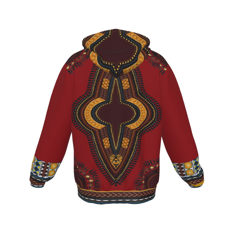 Women's Zip Up Hoodie - DASHIKI STYLES COLLECTION - Red