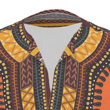 Men's African Dashiki Shirt - Orange