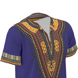 Men's African Dashiki Shirt - Blue