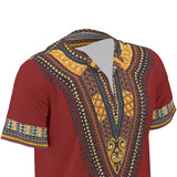 Men's African Dashiki Shirt - Burgandy