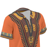 Men's African Dashiki Shirt - Orange