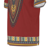 Men's African Dashiki Shirt - Burgandy