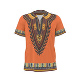 Men's African Dashiki Shirt - Orange