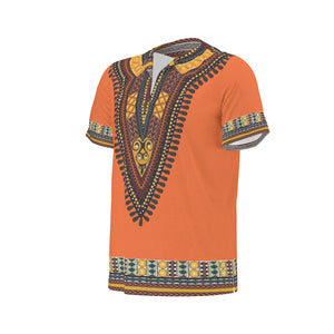 Men's African Dashiki Shirt - Orange