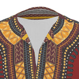 Men's African Dashiki Shirt - Burgandy