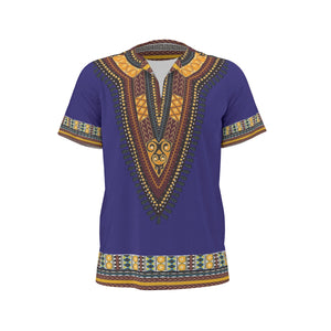 Men's African Dashiki Shirt - Blue