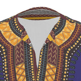 Men's African Dashiki Shirt - Blue