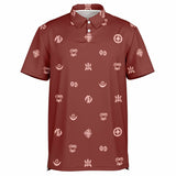 Adinkra Symbols - AFRICAN PRINT POLO SHIRT - Red