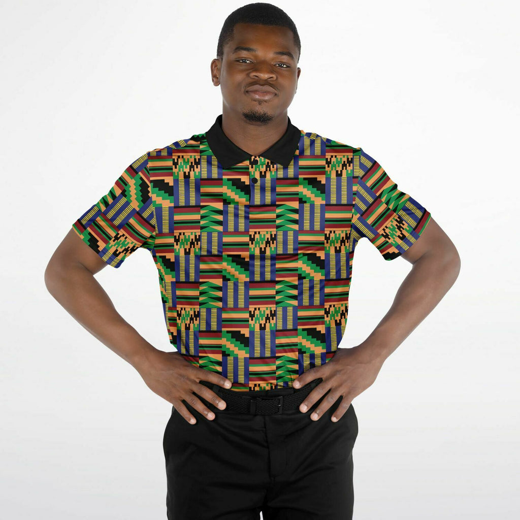 kente cloth dress shirt African Shirt In Electric Blue Kente