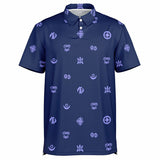 Adinkra Symbols - AFRICAN PRINT POLO SHIRT - BlueBlue