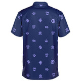 Adinkra Symbols - AFRICAN PRINT POLO SHIRT - BlueBlue