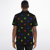 Adinkra Symbols - AFRICAN PRINT POLO SHIRT - BlackwithColor