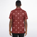 Adinkra Symbols - AFRICAN PRINT POLO SHIRT - Red