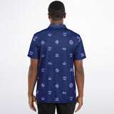 Adinkra Symbols - AFRICAN PRINT POLO SHIRT - BlueBlue