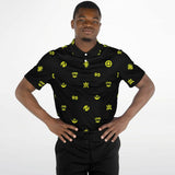 Adinkra Symbols - AFRICAN PRINT POLO SHIRT - BlackYellow