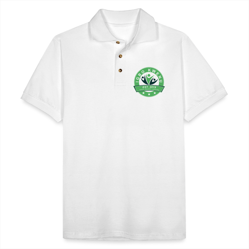 Igbo Kwenu Collection - Men's Pique Polo Shirt - white