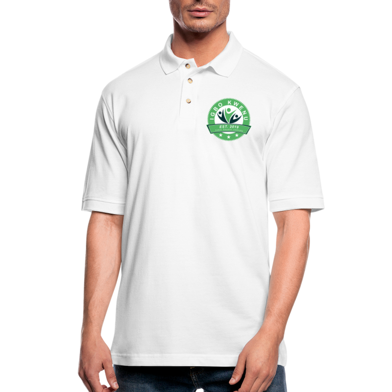 Igbo Kwenu Collection - Men's Pique Polo Shirt - white