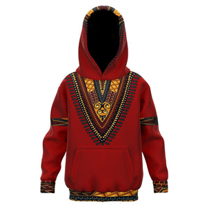 KIDS ATHLETIC HOODIES - DASHIKI STYLES COLLECTION - Red