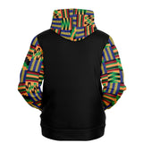 UNISEX ATHLETIC HOODIES - KENTE STYLES COLLECTION - Black