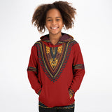 KIDS ATHLETIC HOODIES - DASHIKI STYLES COLLECTION - Red