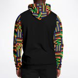 UNISEX ATHLETIC HOODIES - KENTE STYLES COLLECTION - Black