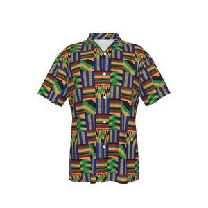 Kente Men's Hawaiian Shirt With Pocket