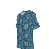 Ankara Fabric -  BlueCircles Mens - V-Neck T-Shirt