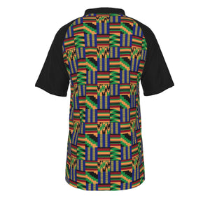 KENTE FABRIC - AFRICAN PRINT POLO SHIRT -Akwaaba