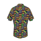 Kente Men's Hawaiian Shirt With Pocket