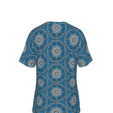 Ankara Fabric -  BlueCircles Mens - V-Neck T-Shirt