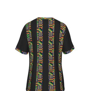 Kentte Style All-Over Print V-Neck T-Shirt