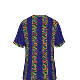 KENTE STYLE All-Over Print V-Neck T-Shirt