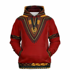 UNISEX ATHLETIC HOODIES - DASHIKI STYLES COLLECTION - Red