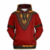 UNISEX ATHLETIC HOODIES - DASHIKI STYLES COLLECTION - Red