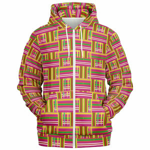 Unisex Athletic Zip-Up Hoodie - Kente Styles Collection