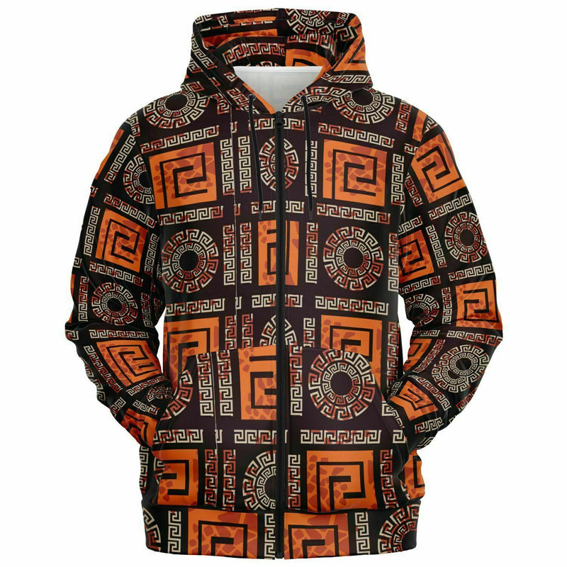 Unisex Athletic Zip-Up Hoodie - Ankara Styles Collection