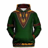 UNISEX ATHLETIC HOODIES - DASHIKI STYLES COLLECTION - Green