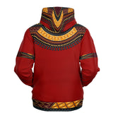 UNISEX ATHLETIC HOODIES - DASHIKI STYLES COLLECTION - Red