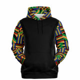 UNISEX ATHLETIC HOODIES - KENTE STYLES COLLECTION - Black